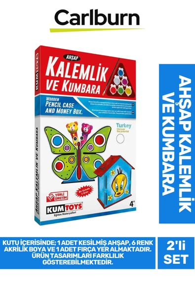 Özel Üretim Zeka Geliştirici Eğitici El Becerileri Artıran Öğretici Mdf Kalemlik Kumbara Boyama