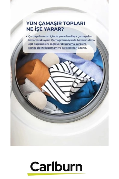 Kırışıklık Azaltıcı Çabuk Kuruma Sağlayan Doğan Sürtünme Engelleyici 3'lü Yün Kurutma Topu Seti - 3