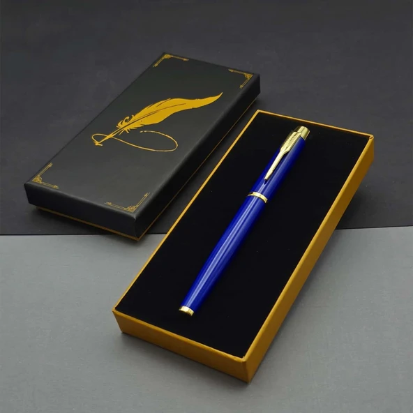 Öğretmenler Günü Hediyesi Kutulu Metal Mavi Kalem ürün görseli 1