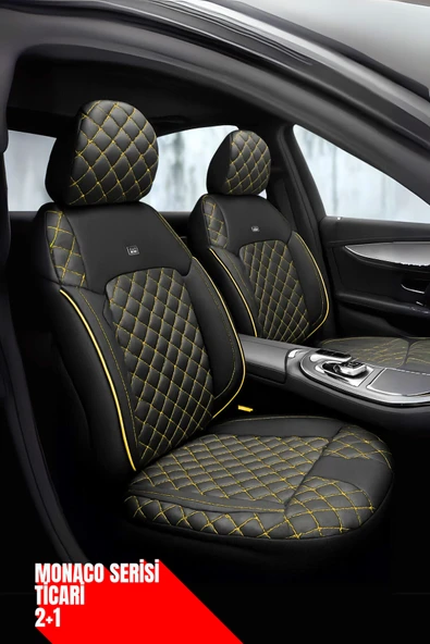 Renault Austral 2022 ve Sonrası 5 Kapı – Ticari Araç 2+1 Uyumlu Monaco Serisi Eviza Koltuk Kılıfı – Siyah, Kolay Montaj - Resim 5