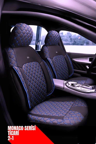 Renault Laguna 1 1994-2001 – Ticari Araç 2+1 Uyumlu Monaco Serisi Eviza Koltuk Kılıfı – Siyah, Kolay Montaj - Resim 4