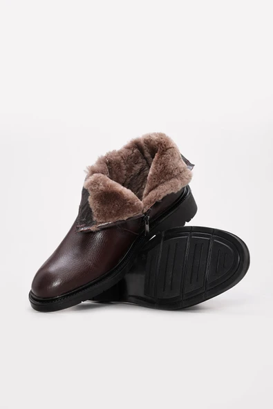 Hakiki Deri Kürklü  Erkek Klasik Bot 951KMA105K - Resim 3