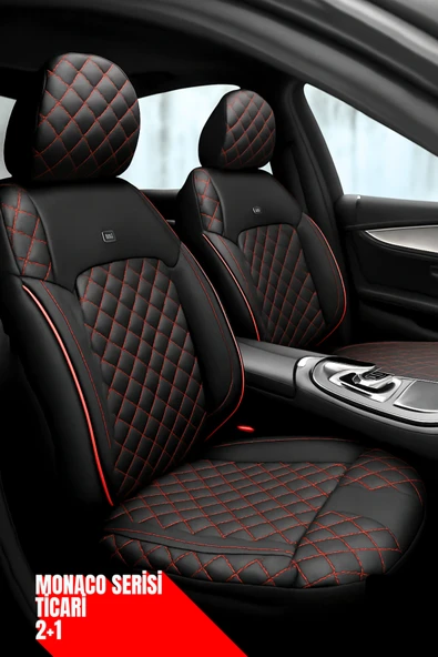 Ford Mondeo Trend-X 2015 ve Sonrası Sedan – Ticari Araç 2+1 Uyumlu Monaco Serisi Eviza Koltuk Kılıfı – Siyah, Kolay Montaj - Resim 3