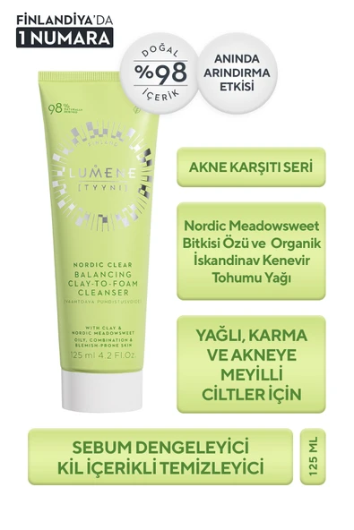 Lumene Kil Içerikli Yüz Temizleyici 125 ml – Sebum Dengeleyici, Arındırıcı & Gözenek Temizleyici Köpük ürün görseli