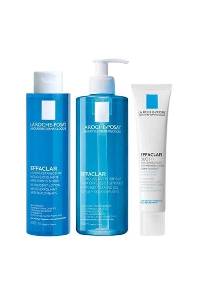 La Roche Posay Akne Bakım Seti | Effaclar Jel 400ml Effaclar Tonik 200ml Effaclar Duo ( ) 40ml - Resim 2
