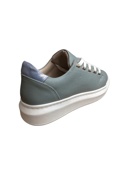 2010 Womenly Style Gri Kadın Günlük Ayakkabı % 100 Hakiki Deri - 4