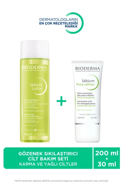 Bioderma Sebium Karma Ve Yağlı Ciltler İçin Gözenek Sıkılaştırıcı Tonik 200 ml & Bakım Kremi 30 ml