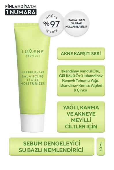 Lumene Sebum Dengeleyici Nemlendirici 50 Ml–su Bazlı, Yağsız Formül, Matlaştırıcı Etki, Karma Ciltler Için ürün görseli 1