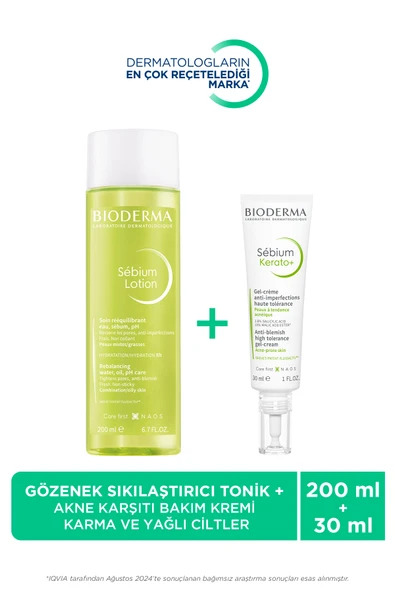 Bioderma Sebium Karma Ve Yağlı Ciltler İçin Gözenek Sıkılaştırıcı Tonik 200 ml & Bakım Kremi 30 ml ürün görseli