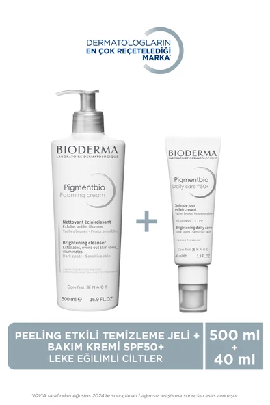 Bioderma Leke Karşıtı Aydınlatıcı Yıkama Jeli 500 ml & Leke Karşıtı Aydınlatıcı Güneş Koruyuculu Krem 40 ml ürün görseli