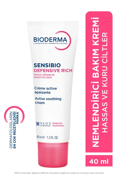 Bioderma Sensibio Defensive Rich Hassas ve Kuru Cilt Antioksidan E Vitamini Yoğun Nemlendirici Krem 40 ml ürün görseli 1