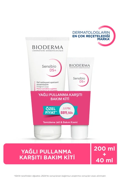 Bioderma Sensibio Yağlı Pullanma Karşıtı Bakım Kiti (Temizleme Jeli-Bakım Kremi) ürün görseli