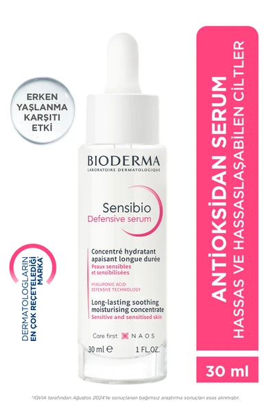 Bioderma Sensibio Defensive Hassas Ciltler Kırışıklık, Yaşlanma Karşıtı Nemlendirici Antioksidan Serum 30 ml ürün görseli 1