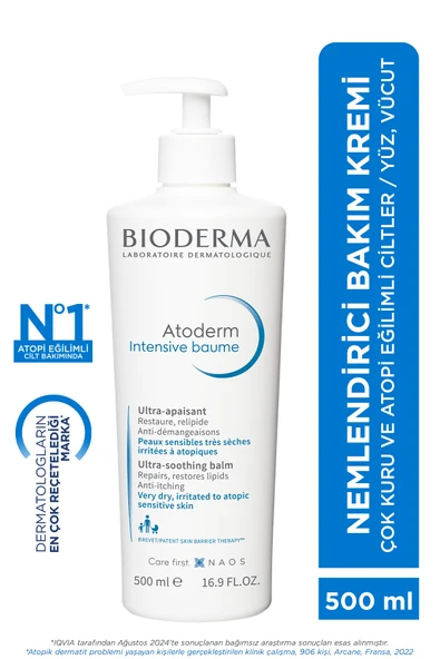 Bioderma Atoderm Intensive Balm Çok Kuru Atopi Eğilimli Cilt Nemlendirici Onarıcı Krem Yetişkin, Çocuk 500 ml ürün görseli 1