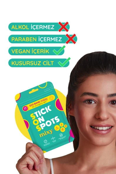 Stick On Spots S.o.s Mixy | 24’lü Yüz Için Sivilce/akne Bandı–4 Boy Pimple Patch-hidrokolloid Bant - Resim 3
