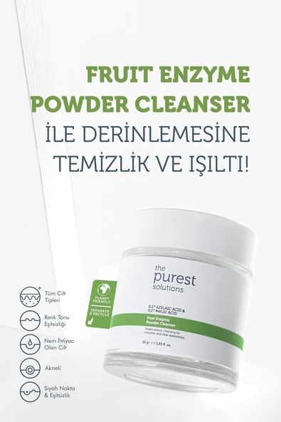 The Purest Solutions Arındırıcı Ve Canlandırıcı Tüm Ciltler Için Meyve Asitleri Içeren Toz Temizleyici 55 Gr - Resim 2