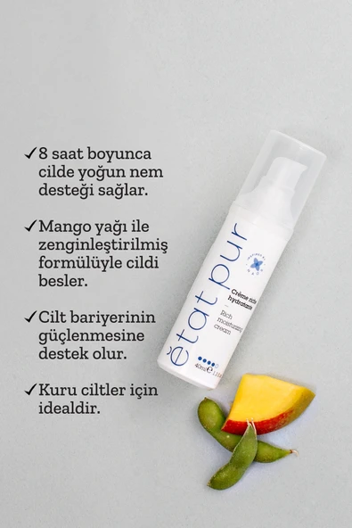 Etat Pur Rich Moisturizing Cream Kuru Ciltler İçin Yoğun Dokulu Yüz Nemlendirici Bakım Kremi 40 ml - Resim 3