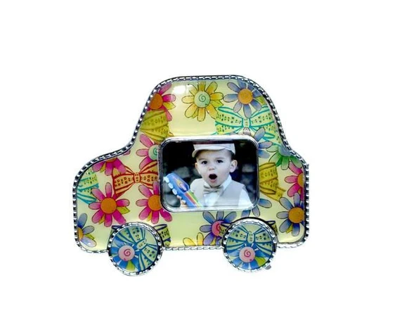 12 Adet 9x7cm Araba Çerçeve Fotoğraf Çerçevesi Ayaklı Mıknatıslı Renkli