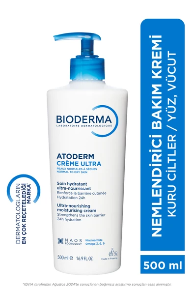 Bioderma Atoderm Cream Ultra Normal ve Kuru Ciltler için Nemlendirici Yüz, Vücut Bakım Kremi 500 ml ürün görseli 1