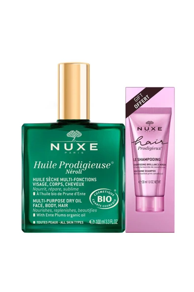 Nuxe Huile Prodigieuse Neroli SET Hair Prodigieux Şampuan 30 ml HEDİYE ürün görseli 1