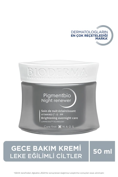 Bioderma Pigmentbio Night Renewer Leke Karşıtı Cilt Tonu Eşitleyici C ve E Vitamini Gece Kremi 50 ml ürün görseli 1