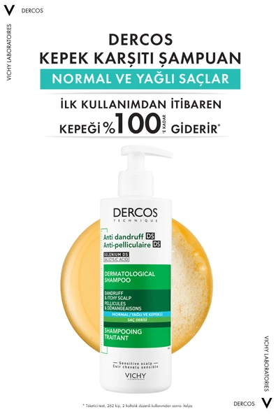 Vichy Dercos Şampuan Normal/Yağlı ve Kepekli Saç Derisi 390 ml - Resim 2