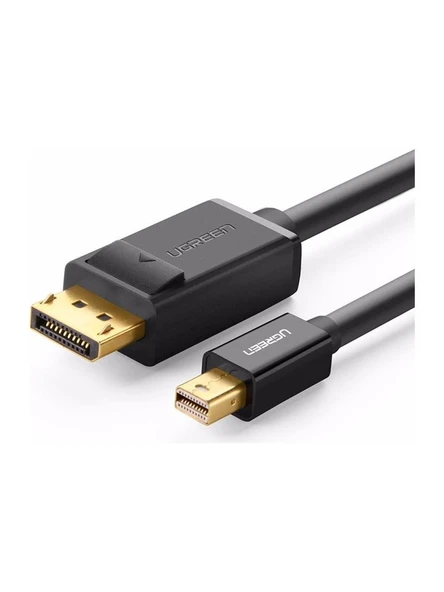 UGREEN 10477 MD105 4K Mini DisplayPort Erkek to DisplayPort Erkek Dönüştürücü Kablo Siyah 1.5metre