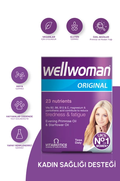 Vitabiotics Omega - 6, Beta Karoten İçeren Kadınlara Özel Takviye Edici Gıda 60 Tablet ürün görseli 1