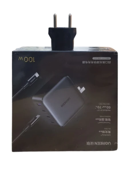 UGREEN 10375 X564 Nexode 100W GaN Hızlı Duvar Şarj Cihazı USB-C Kablolu 4 Portlu