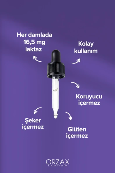 Orzax Enzymes Lactase Damla 20 ml - Resim 3