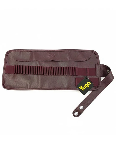 Yuga Suni Deri 36 Gözlü Rulo Kalemlik Bordo - 2