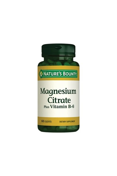 Nature's Bounty Magnesium Citrate Plus Vitamin B-6 60 Tablet ürün görseli 1
