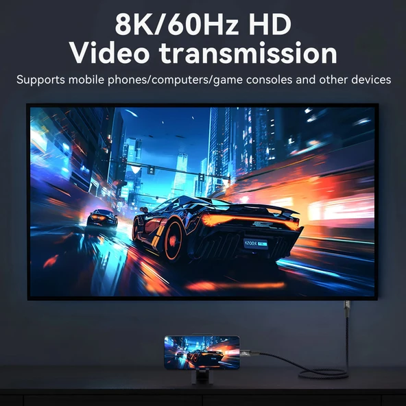 Plentiful Usb 4.0 Çift Taraflı Type-c 240W 40 GBPS 8k 60Hz  Data Aktarım ,Type-C Hızlı Şarj  1Mt - 7