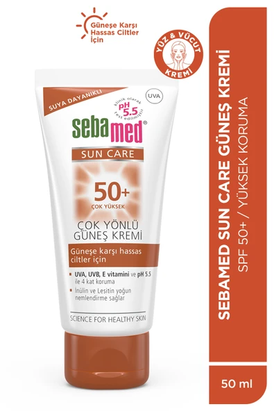 Sebamed Sun Care SPF 50+ UVA / UVB Filtresi ve E Vitamini Üçlü Yüksek Koruma Çok Yönlü Güneş Kremi 50 ml ürün görseli 1