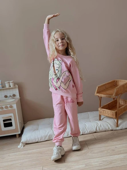 Cg Kids Barbie 2 iplik kumaş kız çocuk alt üst takım süper kalite