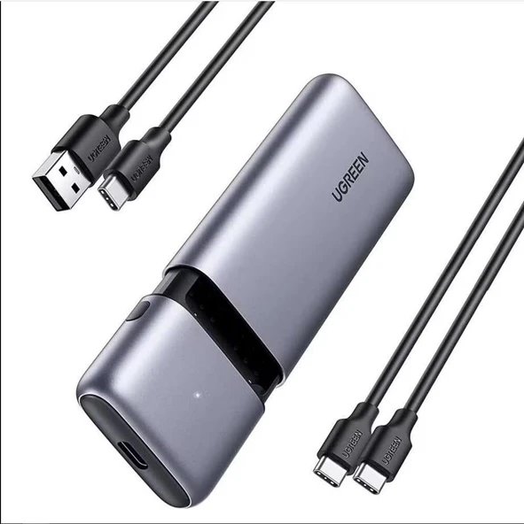 UGREEN 80863 CM389 M.2 Sata NVMe 10GB/s Veri Aktarım Hızı USB-C 3.1 Gen2 SSD Disk Kutusu