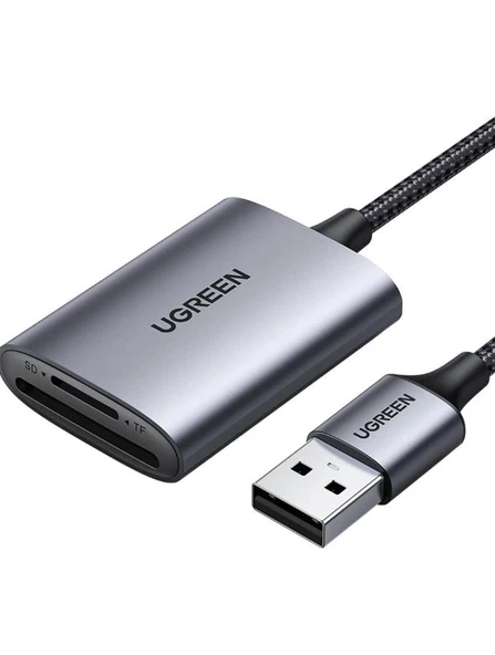 UGREEN 80887 CM401 USB-A 3.0 Micro SD TF ve SD Hafıza Kartı Okuyucu 5GB/s Aktarım Hızı