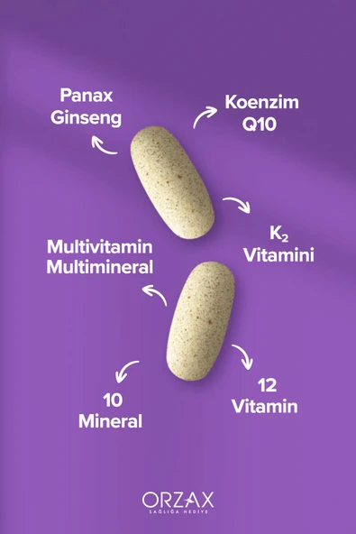 Orzax Orzax Daily One Energy Ginseng CoQ10 30 Tablet - Resim 3