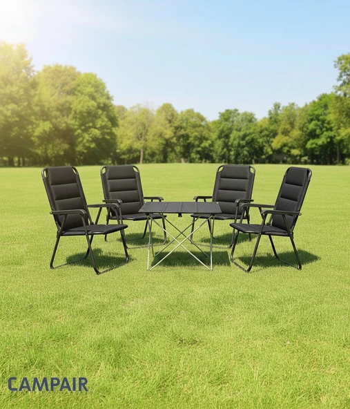 Yek Outdoor Konforlu 4 Kişilik Kamp Masa & Sandalye Seti