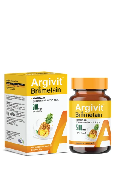 Argivit Bromelain Içeren Takviye Edici Gıda 500 Mg 60 Tablet - Resim 2