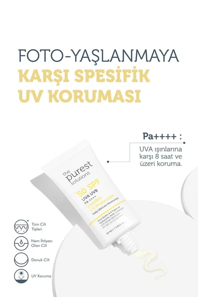 The Purest Solutions Yüksek Koruma ve Nemlendirici Etkili Güneş Koruyucu Krem SPF 50, 50 ml - 2