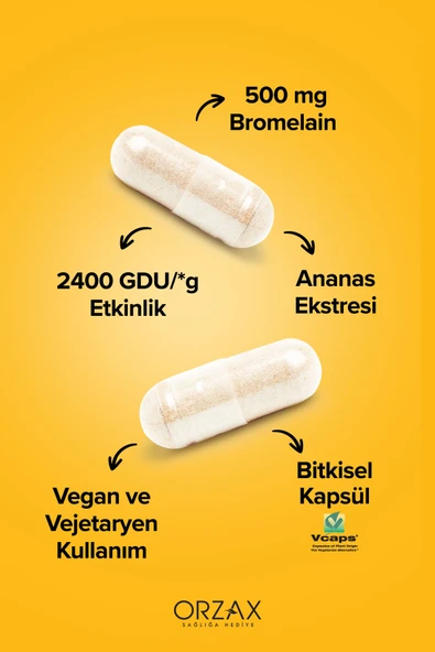 Orzax Bromelain 500 Mg 30 Kapsül - Resim 3