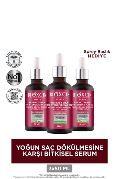Bioxcin Forte Yoğun Saç Dökülmesine Karşı Bitkisel Serum 3x50ml - Saç Serumu - Resim 3
