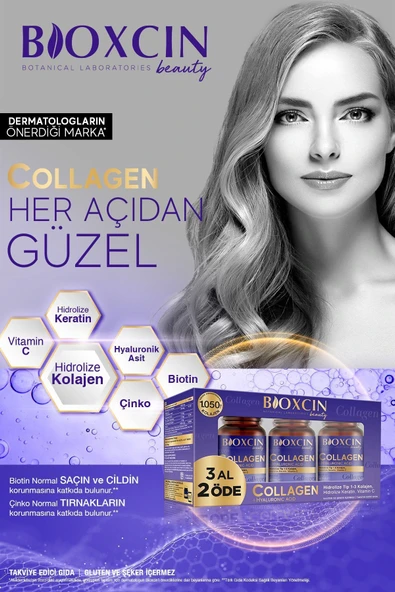 Bioxcin Beauty Collagen Tablet 3 Al 2 Öde - Tip1 Tip 3 Hidrolize Kolajen - Resim 3
