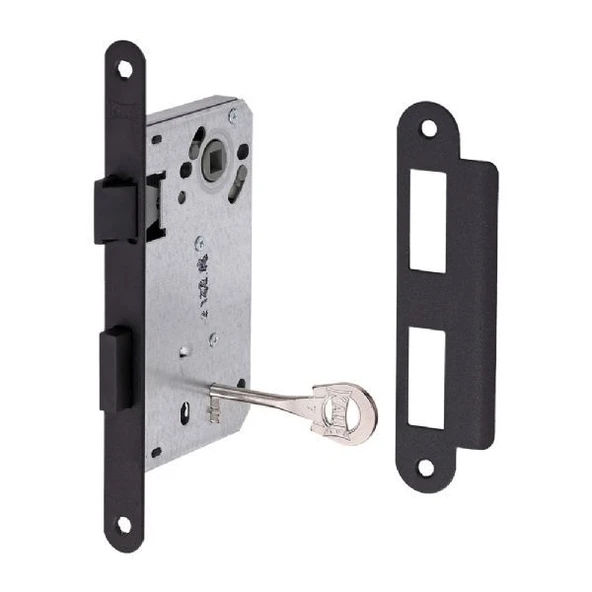 Kale 221 SİYAH plastik dilli hafele tipi sessiz extra oda kapı kilidi ürün görseli