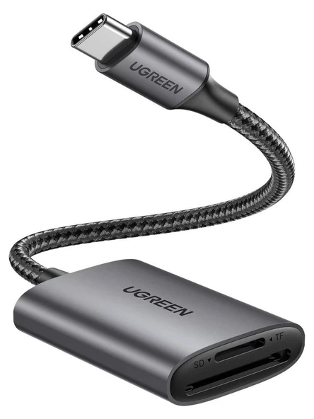 UGREEN 80888 CM401 Type-C USB-C to SD ve Micro SD Kart Okuyucu Adaptör 5GB/s Yüksek Hızlı Aktarım