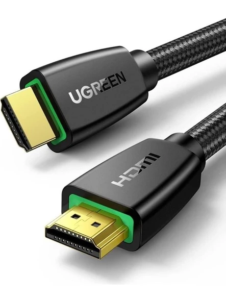 UGREEN 40410 HD118 HDMI Kablo 4K 18GB/s HDMI 2.0 Örgülü Görüntü ve Ses Aktarma Kablosu Siyah 2metre