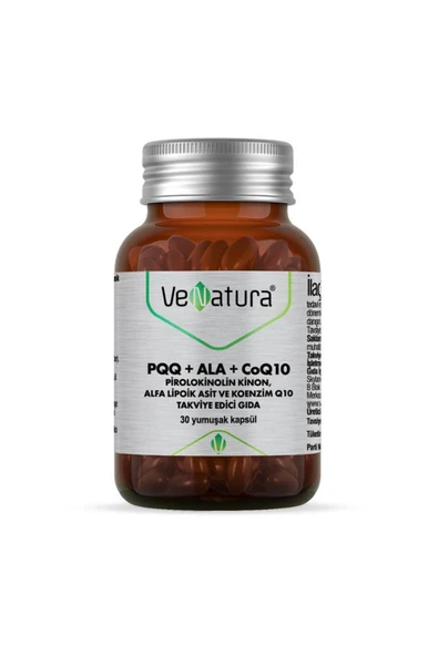 VeNatura PQQ + ALA + CoQ10 (Pirolokinolin Kinon, Alfa Lipoik Asit, Koenzim Q10) 30 Kapsül ürün görseli 1
