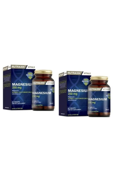Nutraxin Magnesium 250 mg 60 Tablet x  2 Adet ürün görseli 1