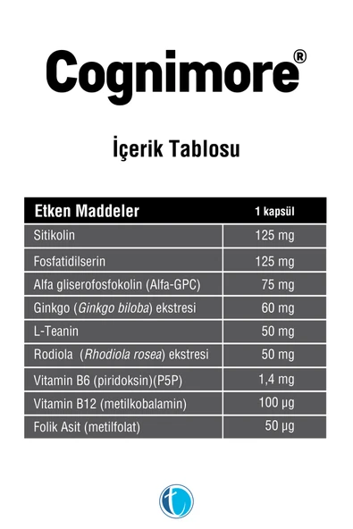 Tab İlaç Cognimore 30 Kapsül 8680133002601 - Resim 2